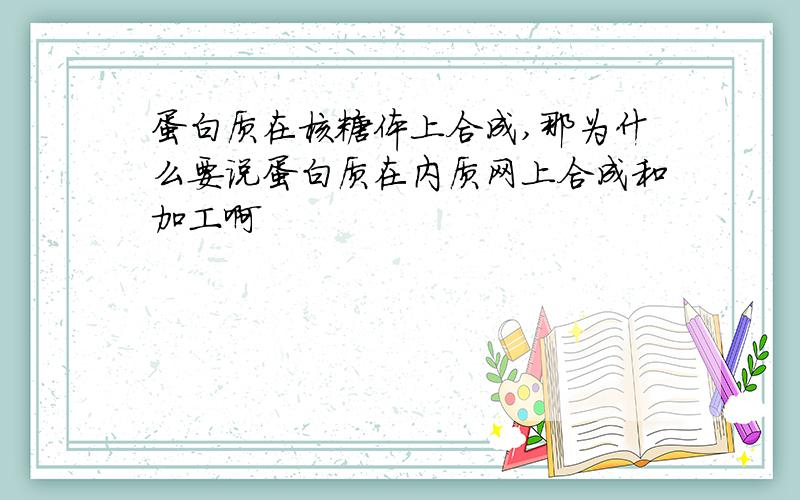 蛋白质在核糖体上合成,那为什么要说蛋白质在内质网上合成和加工啊