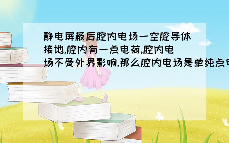 静电屏蔽后腔内电场一空腔导体接地,腔内有一点电荷,腔内电场不受外界影响,那么腔内电场是单纯点电荷的电场,暨电场线是直线还是由内表面感应电荷共同引起电场,暨电场线是曲线,但也不