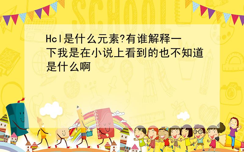 Hcl是什么元素?有谁解释一下我是在小说上看到的也不知道是什么啊