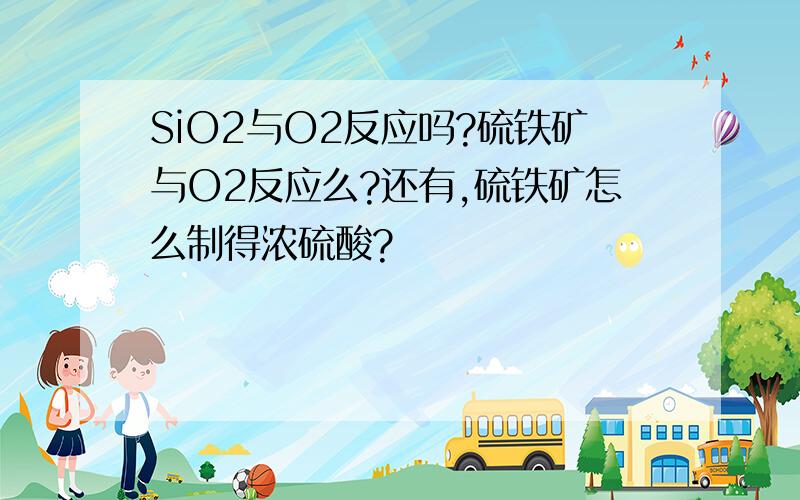 SiO2与O2反应吗?硫铁矿与O2反应么?还有,硫铁矿怎么制得浓硫酸?