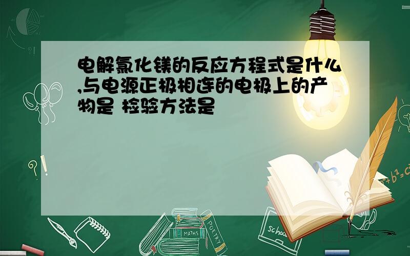 电解氯化镁的反应方程式是什么,与电源正极相连的电极上的产物是 检验方法是