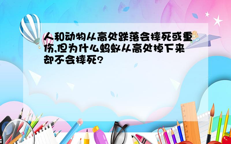 人和动物从高处跌落会摔死或重伤,但为什么蚂蚁从高处掉下来却不会摔死?