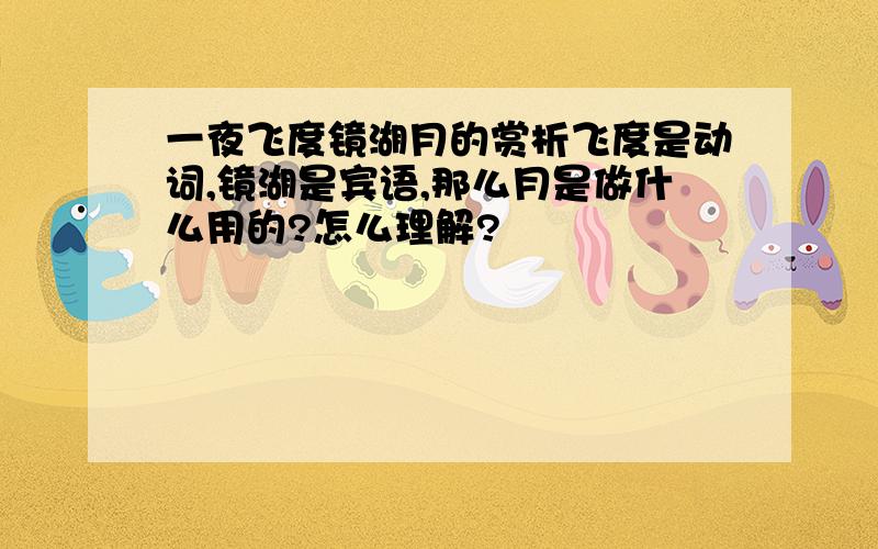 一夜飞度镜湖月的赏析飞度是动词,镜湖是宾语,那么月是做什么用的?怎么理解?