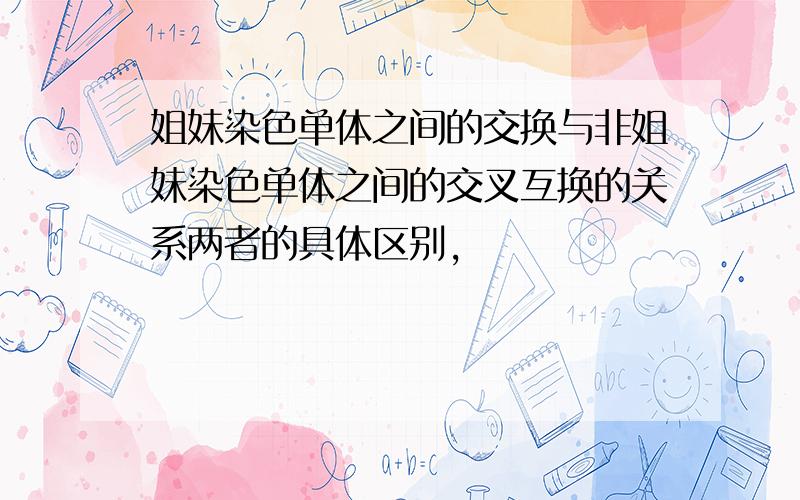 姐妹染色单体之间的交换与非姐妹染色单体之间的交叉互换的关系两者的具体区别，