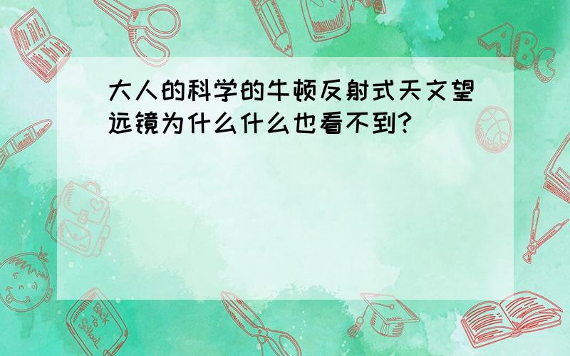 大人的科学的牛顿反射式天文望远镜为什么什么也看不到?