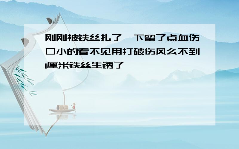 刚刚被铁丝扎了一下留了点血伤口小的看不见用打破伤风么不到1厘米铁丝生锈了