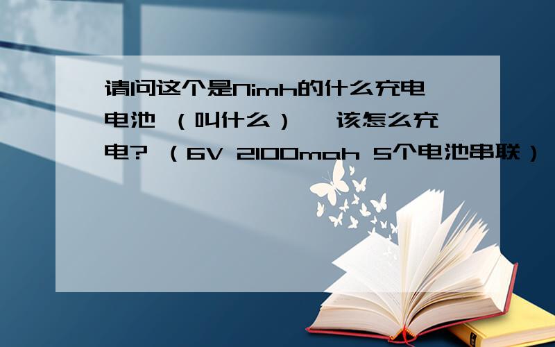 请问这个是Nimh的什么充电电池 （叫什么）, 该怎么充电? （6V 2100mah 5个电池串联） 类似于下面图片的