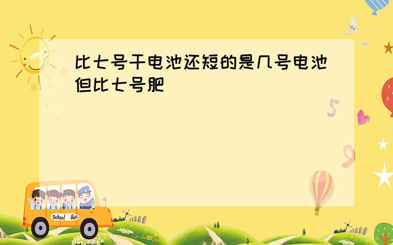 比七号干电池还短的是几号电池但比七号肥