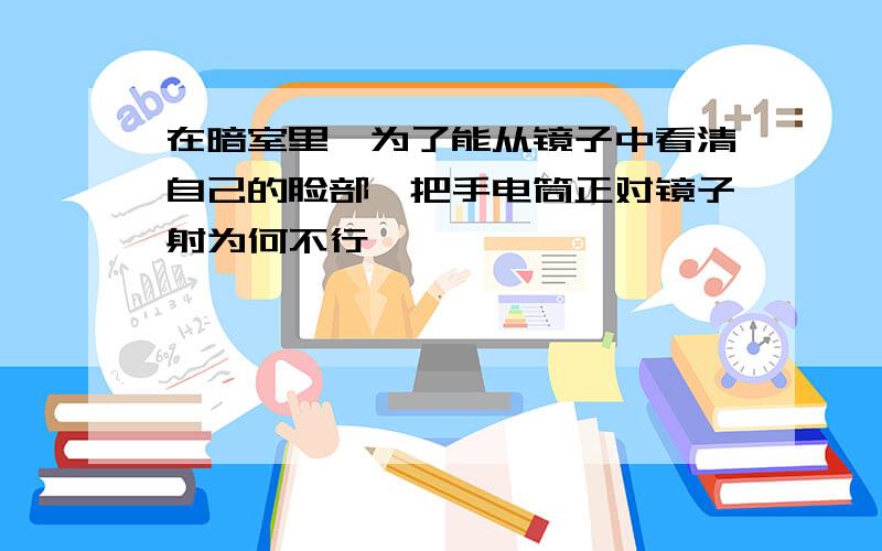 在暗室里,为了能从镜子中看清自己的脸部,把手电筒正对镜子射为何不行