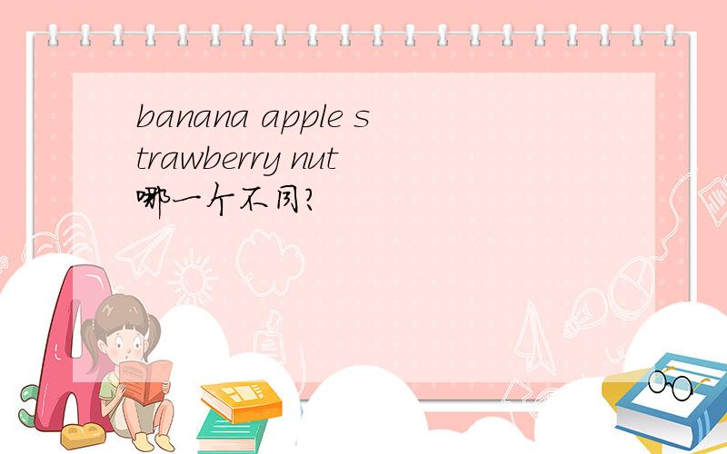 banana apple strawberry nut 哪一个不同?