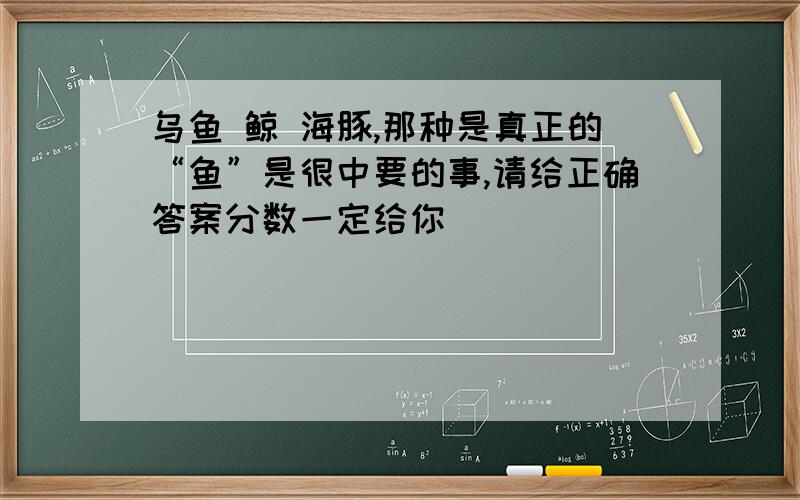 乌鱼 鲸 海豚,那种是真正的“鱼”是很中要的事,请给正确答案分数一定给你