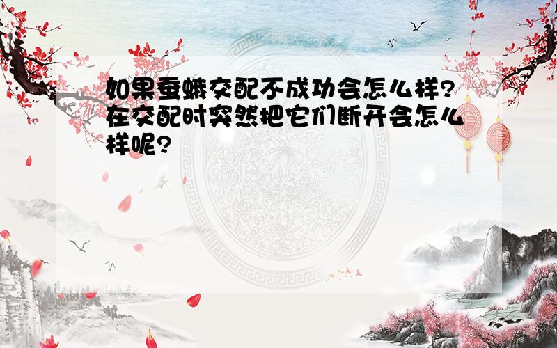 如果蚕蛾交配不成功会怎么样?在交配时突然把它们断开会怎么样呢?