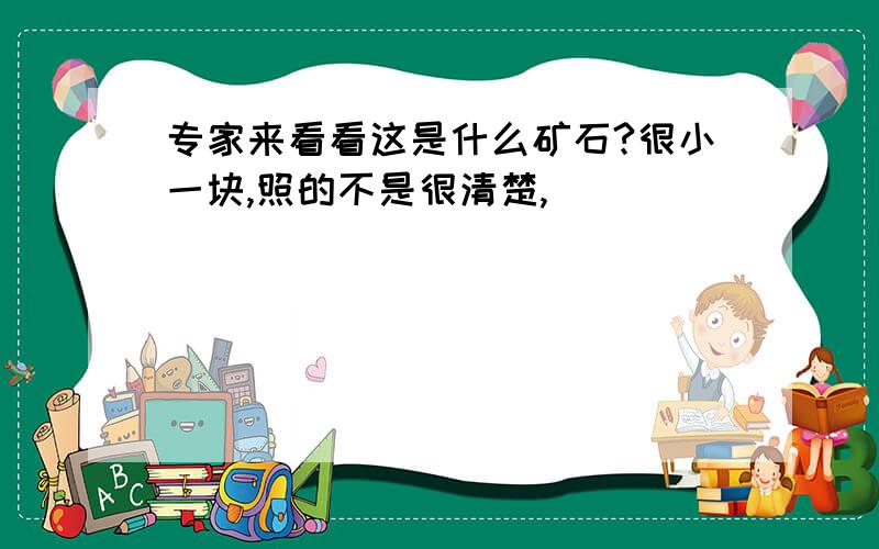 专家来看看这是什么矿石?很小一块,照的不是很清楚,