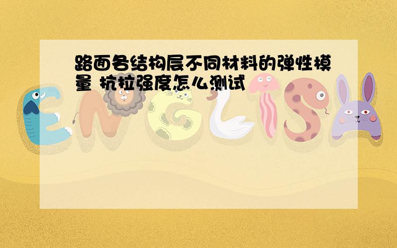 路面各结构层不同材料的弹性模量 抗拉强度怎么测试