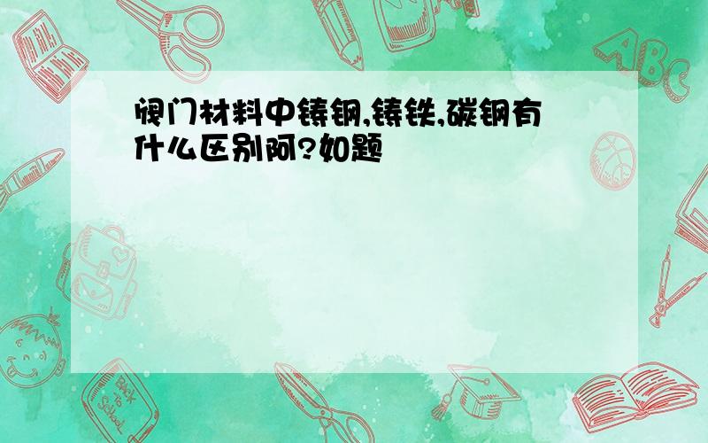 阀门材料中铸钢,铸铁,碳钢有什么区别阿?如题