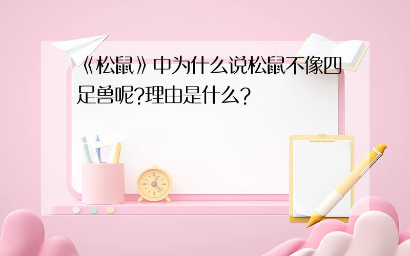 《松鼠》中为什么说松鼠不像四足兽呢?理由是什么?