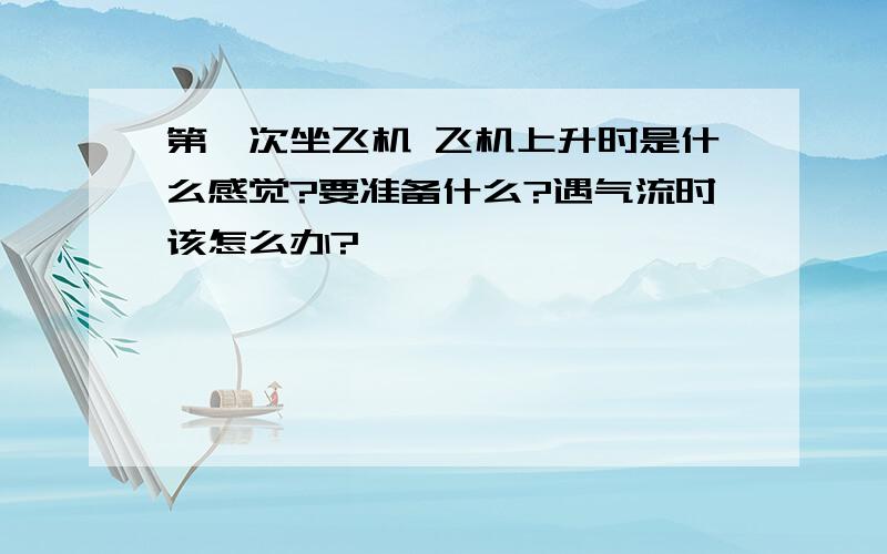 第一次坐飞机 飞机上升时是什么感觉?要准备什么?遇气流时该怎么办?