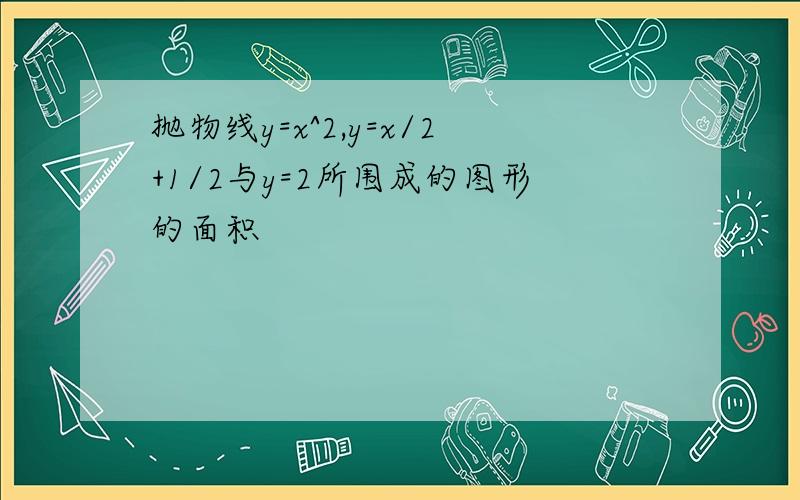 抛物线y=x^2,y=x/2+1/2与y=2所围成的图形的面积