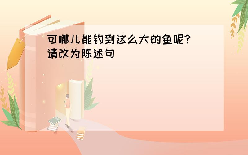 可哪儿能钓到这么大的鱼呢?（请改为陈述句）