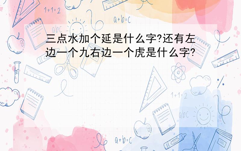 三点水加个延是什么字?还有左边一个九右边一个虎是什么字?