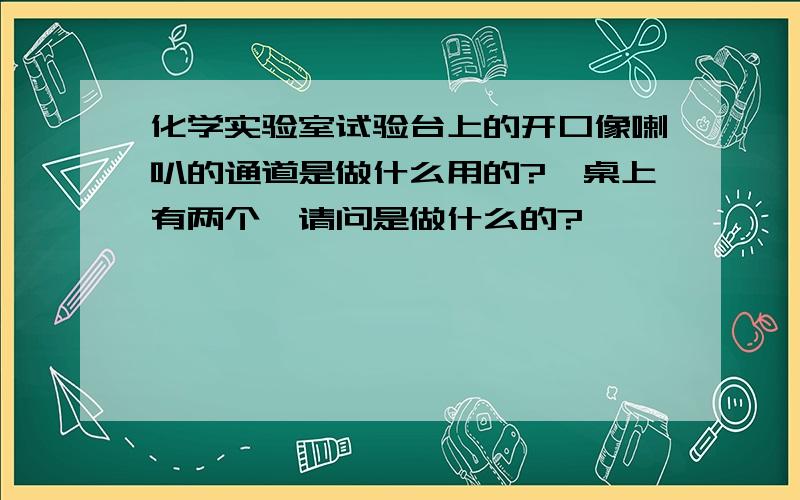 化学实验室试验台上的开口像喇叭的通道是做什么用的?一桌上有两个,请问是做什么的?