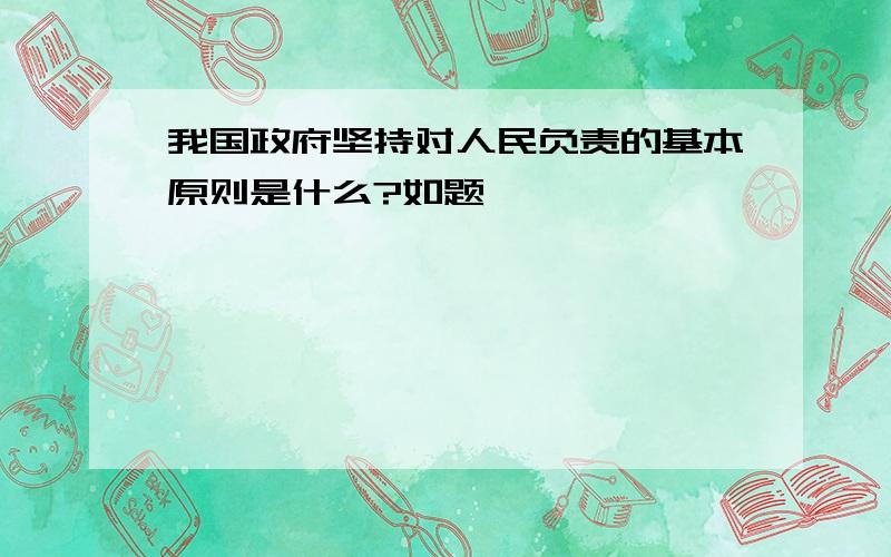 我国政府坚持对人民负责的基本原则是什么?如题