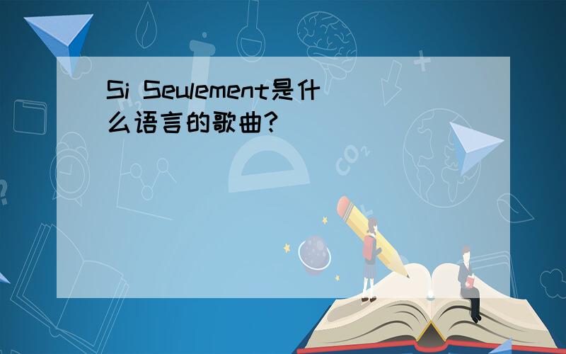 Si Seulement是什么语言的歌曲?