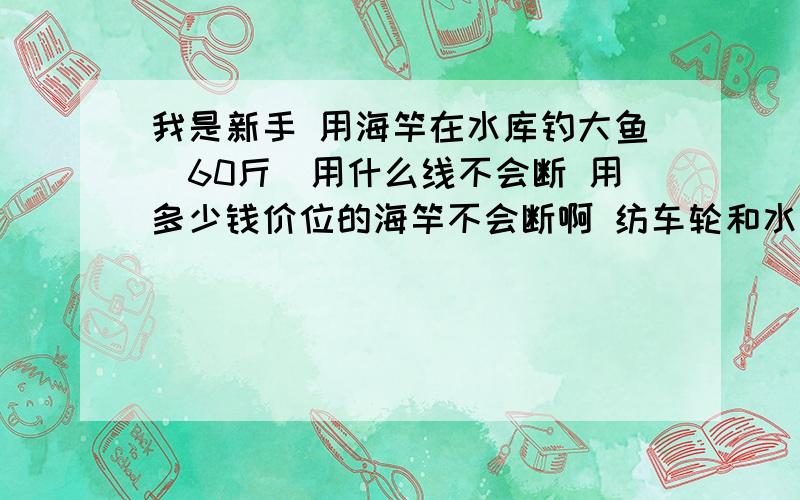 我是新手 用海竿在水库钓大鱼（60斤）用什么线不会断 用多少钱价位的海竿不会断啊 纺车轮和水滴轮哪个好