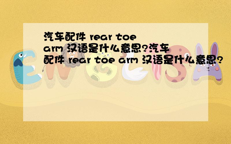 汽车配件 rear toe arm 汉语是什么意思?汽车配件 rear toe arm 汉语是什么意思?