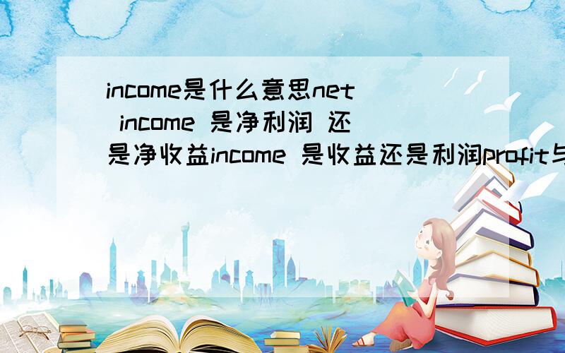 income是什么意思net income 是净利润 还是净收益income 是收益还是利润profit与income 有什么区别