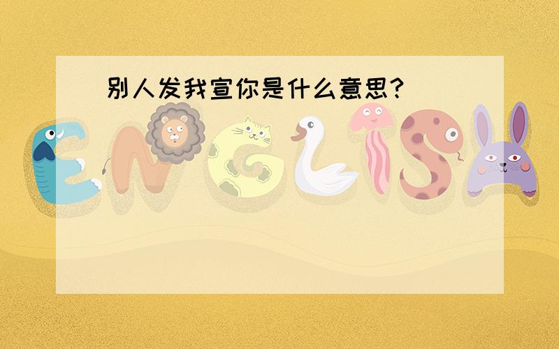 别人发我宣你是什么意思?