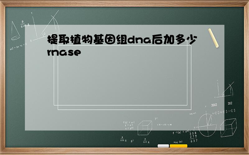 提取植物基因组dna后加多少rnase