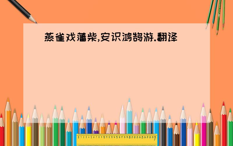 燕雀戏藩柴,安识鸿鹄游.翻译