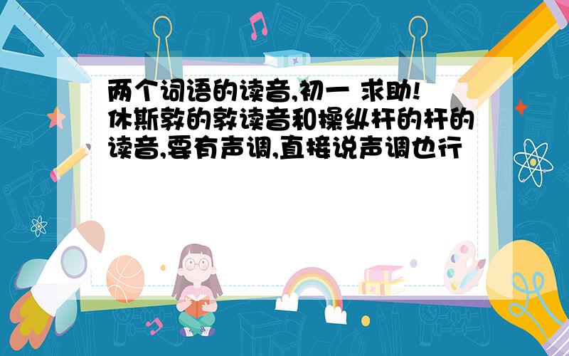 两个词语的读音,初一 求助!休斯敦的敦读音和操纵杆的杆的读音,要有声调,直接说声调也行