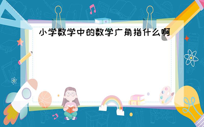 小学数学中的数学广角指什么啊