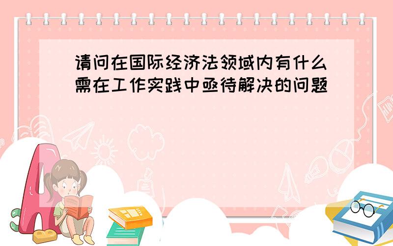 请问在国际经济法领域内有什么需在工作实践中亟待解决的问题