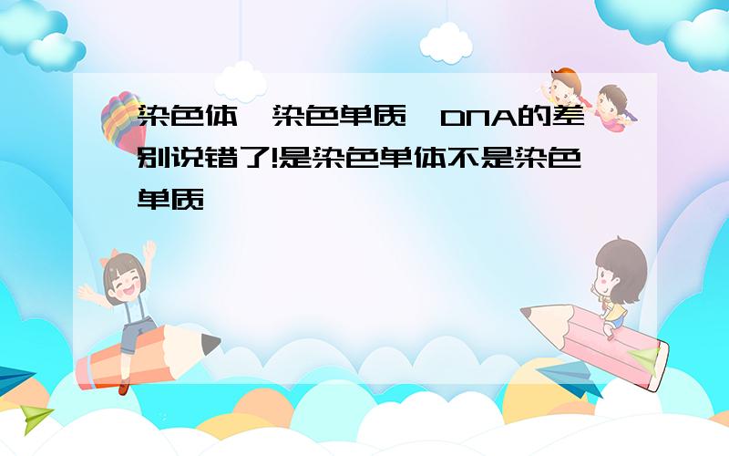 染色体、染色单质、DNA的差别说错了!是染色单体不是染色单质