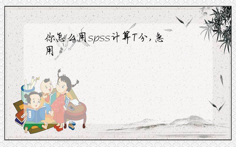 你怎么用spss计算T分,急用