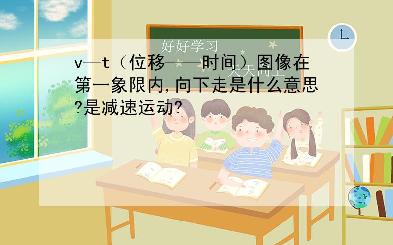 v—t（位移——时间）图像在第一象限内,向下走是什么意思?是减速运动?