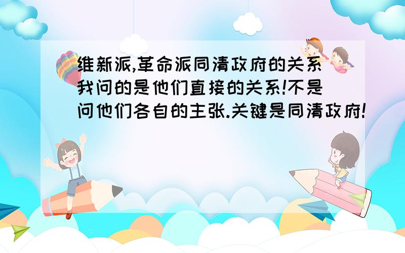 维新派,革命派同清政府的关系我问的是他们直接的关系!不是问他们各自的主张.关键是同清政府!