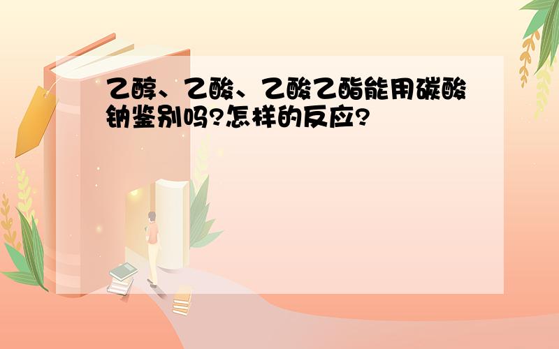 乙醇、乙酸、乙酸乙酯能用碳酸钠鉴别吗?怎样的反应?