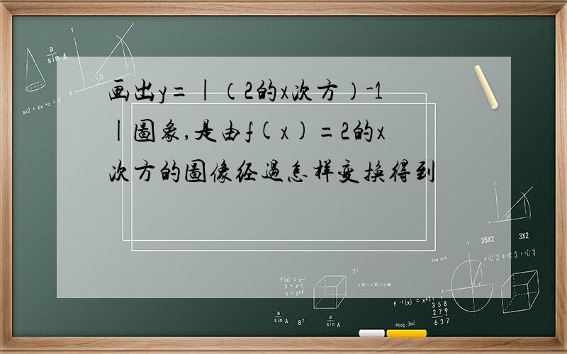 画出y=|（2的x次方）-1|图象,是由f(x)=2的x次方的图像经过怎样变换得到