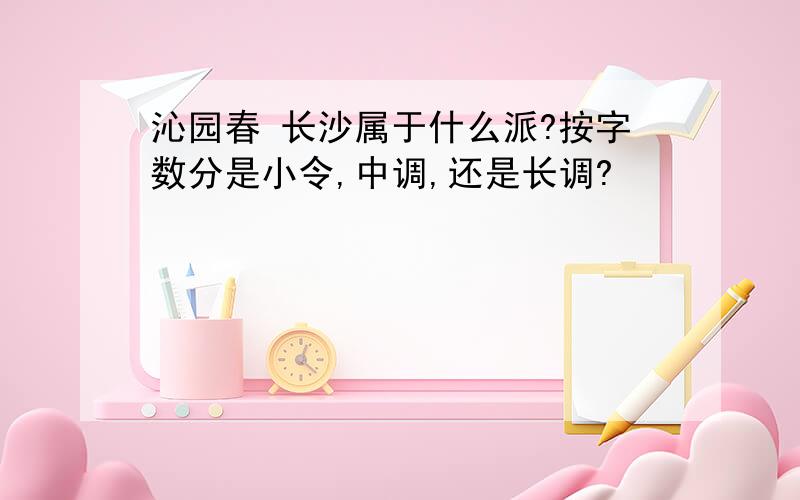 沁园春 长沙属于什么派?按字数分是小令,中调,还是长调?