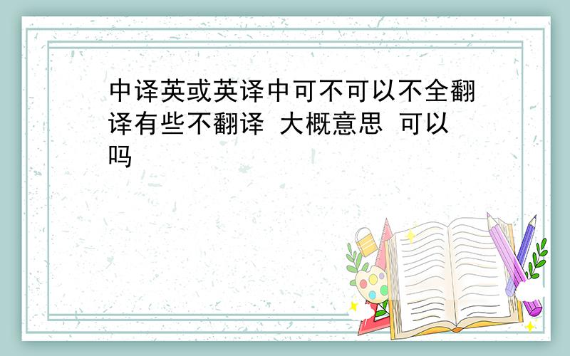 中译英或英译中可不可以不全翻译有些不翻译 大概意思 可以吗