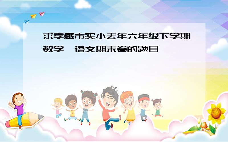 求孝感市实小去年六年级下学期数学、语文期末卷的题目