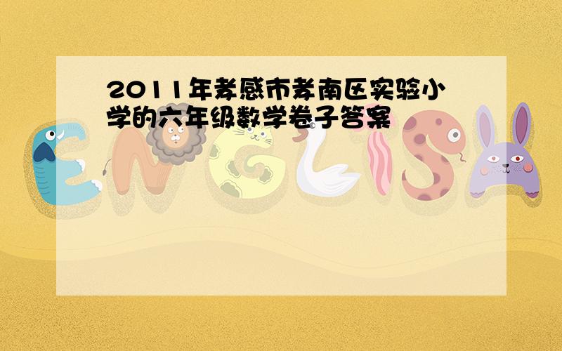 2011年孝感市孝南区实验小学的六年级数学卷子答案