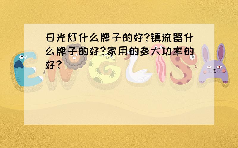 日光灯什么牌子的好?镇流器什么牌子的好?家用的多大功率的好?