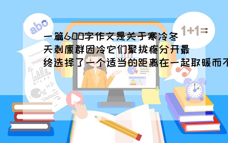 一篇600字作文是关于寒冷冬天刺猬群因冷它们聚拢疼分开最终选择了一个适当的距离在一起取暖而不会被刺痛