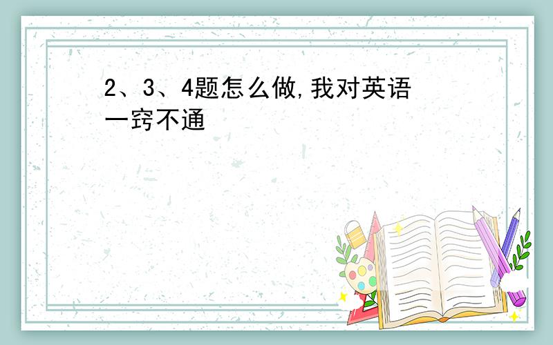 2、3、4题怎么做,我对英语一窍不通