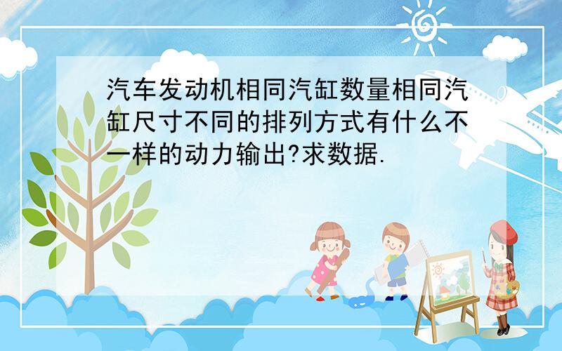 汽车发动机相同汽缸数量相同汽缸尺寸不同的排列方式有什么不一样的动力输出?求数据.